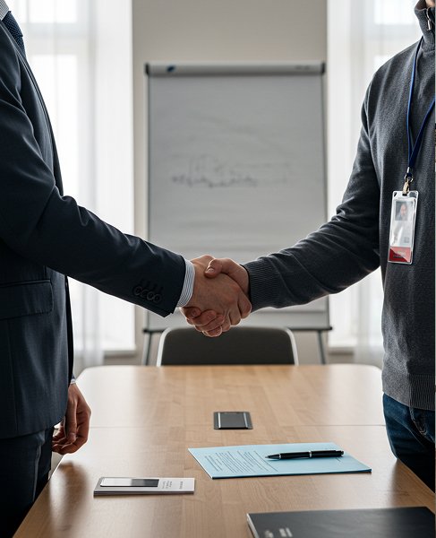 Деловое рукопожатие двух мужчин